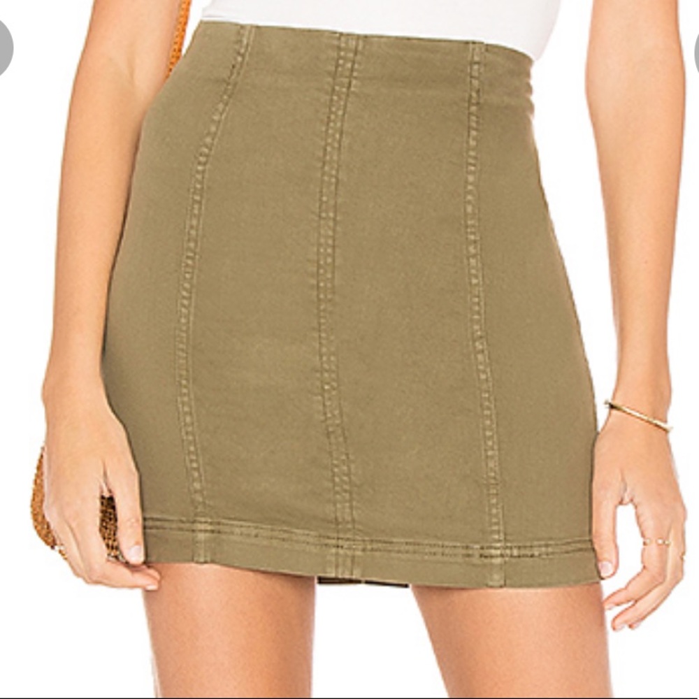 free people modern femme denim mini skirt